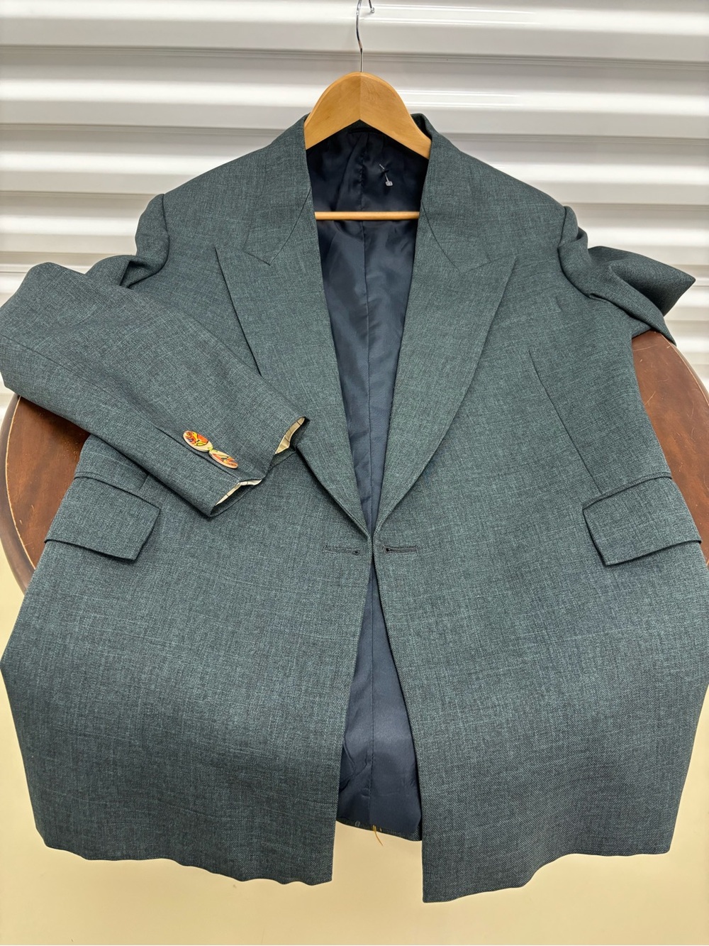 Valentino Men's Teal Wool Sport Coat - Single-Breasted Blazer